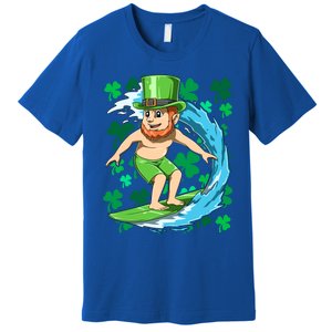 Hawaiian Leprechaun Surfing Irish St Patrick's Day Surfers Meaningful Gift Premium T-Shirt