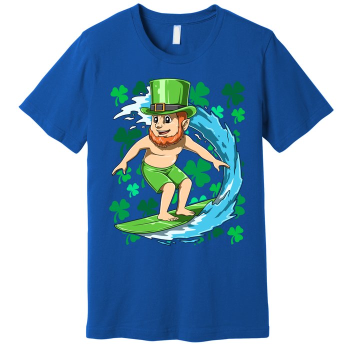 Hawaiian Leprechaun Surfing Irish St Patrick's Day Surfers Meaningful Gift Premium T-Shirt