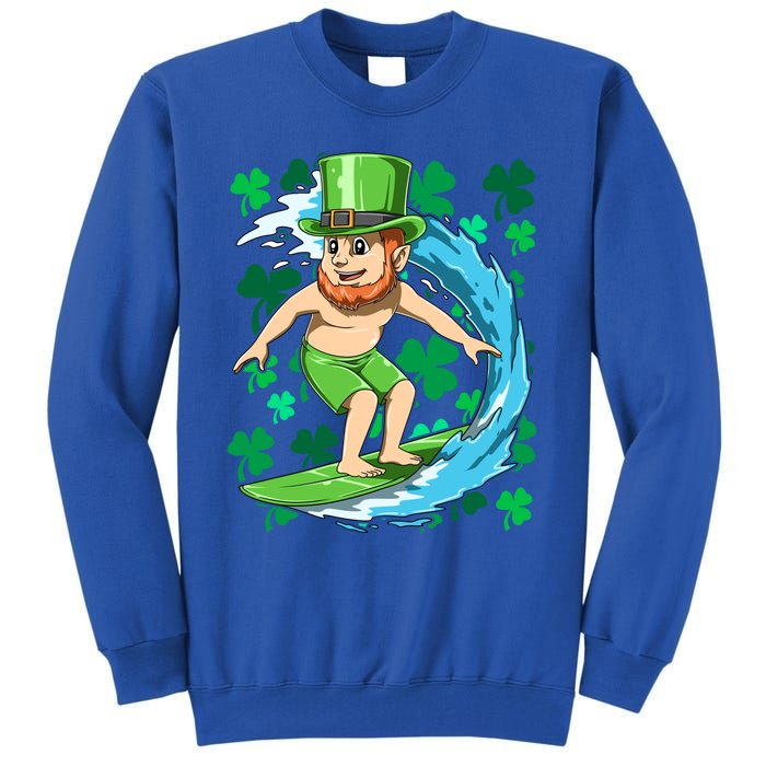 Hawaiian Leprechaun Surfing Irish St Patrick's Day Surfers Meaningful Gift Tall Sweatshirt