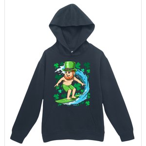 Hawaiian Leprechaun Surfing Irish St Patrick's Day Surfers Meaningful Gift Urban Pullover Hoodie