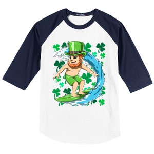 Hawaiian Leprechaun Surfing Irish St Patrick's Day Surfers Meaningful Gift Baseball Sleeve Shirt