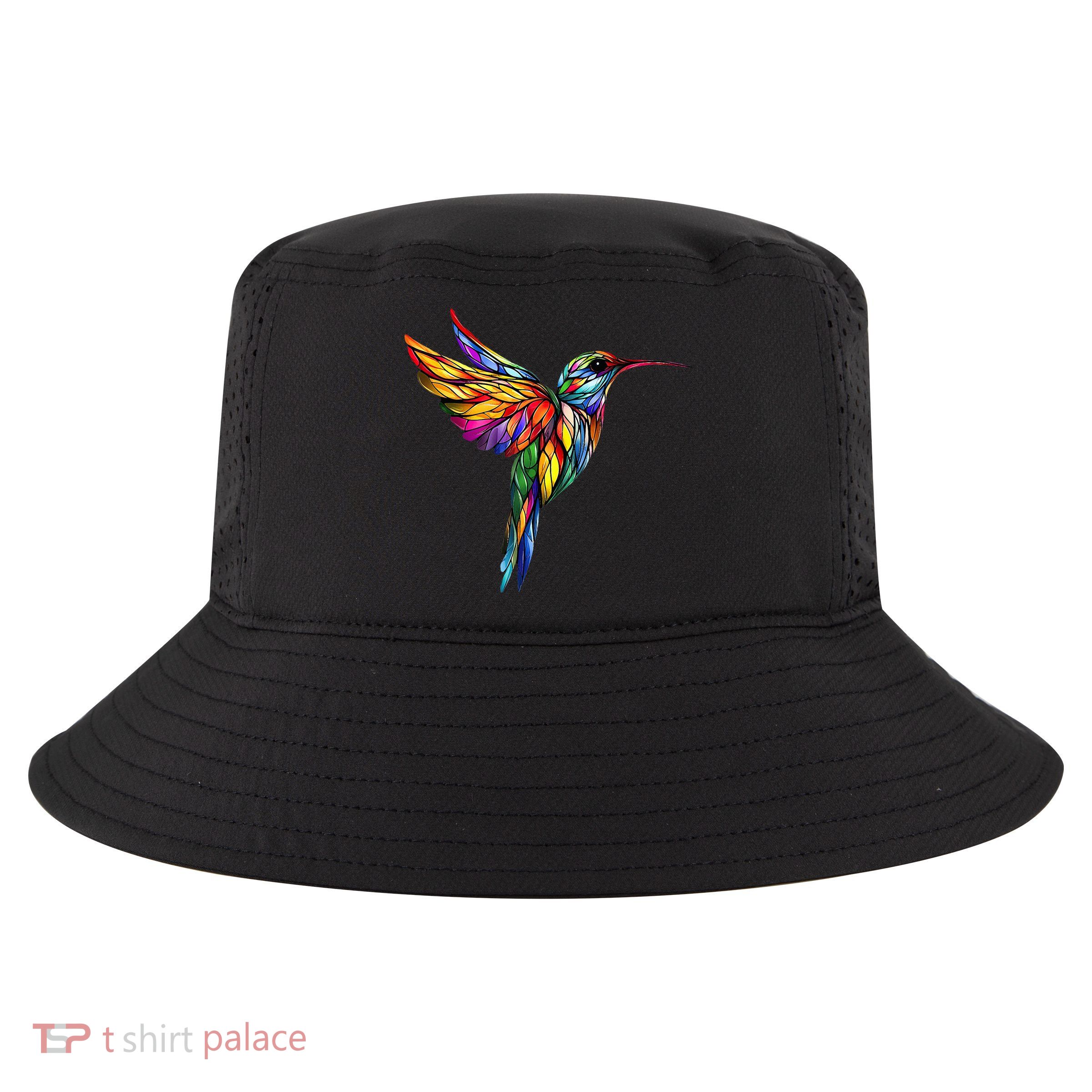 Hummingbird Lovers Stained Glass Hummingbird  Cool Comfort Performance Bucket Hat