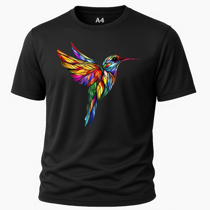 Hummingbird Lovers Stained Glass Hummingbird  Cooling Performance Crew T-Shirt