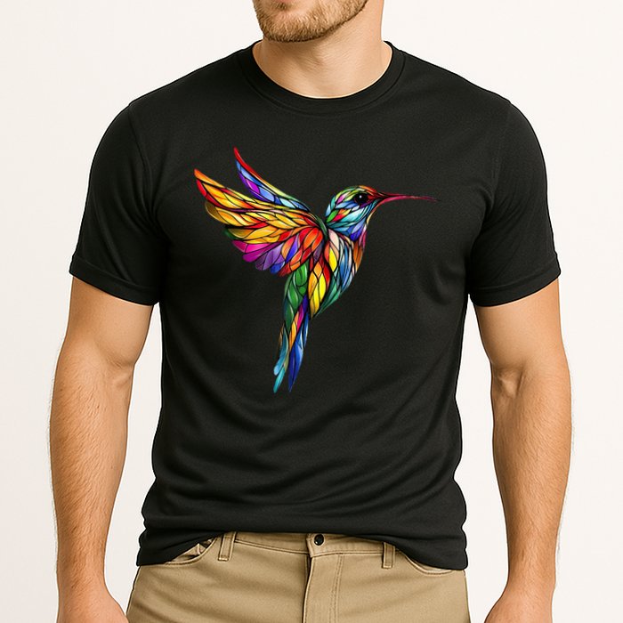 Hummingbird Lovers Stained Glass Hummingbird  Cooling Performance Crew T-Shirt