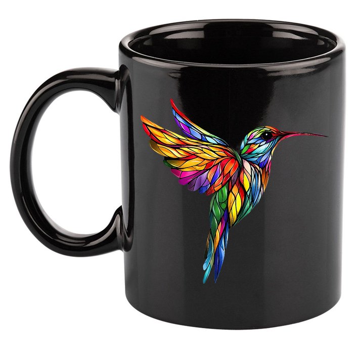 Hummingbird Lovers Stained Glass Hummingbird  11oz C Handle Ceramic Mug