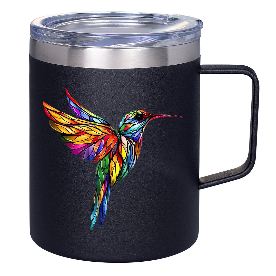 Hummingbird Lovers Stained Glass Hummingbird  12oz Stainless Steel Coffee Mug