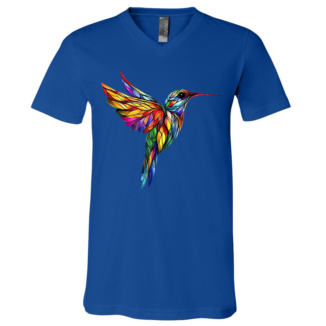 Hummingbird Lovers Stained Glass Hummingbird  V-Neck T-Shirt