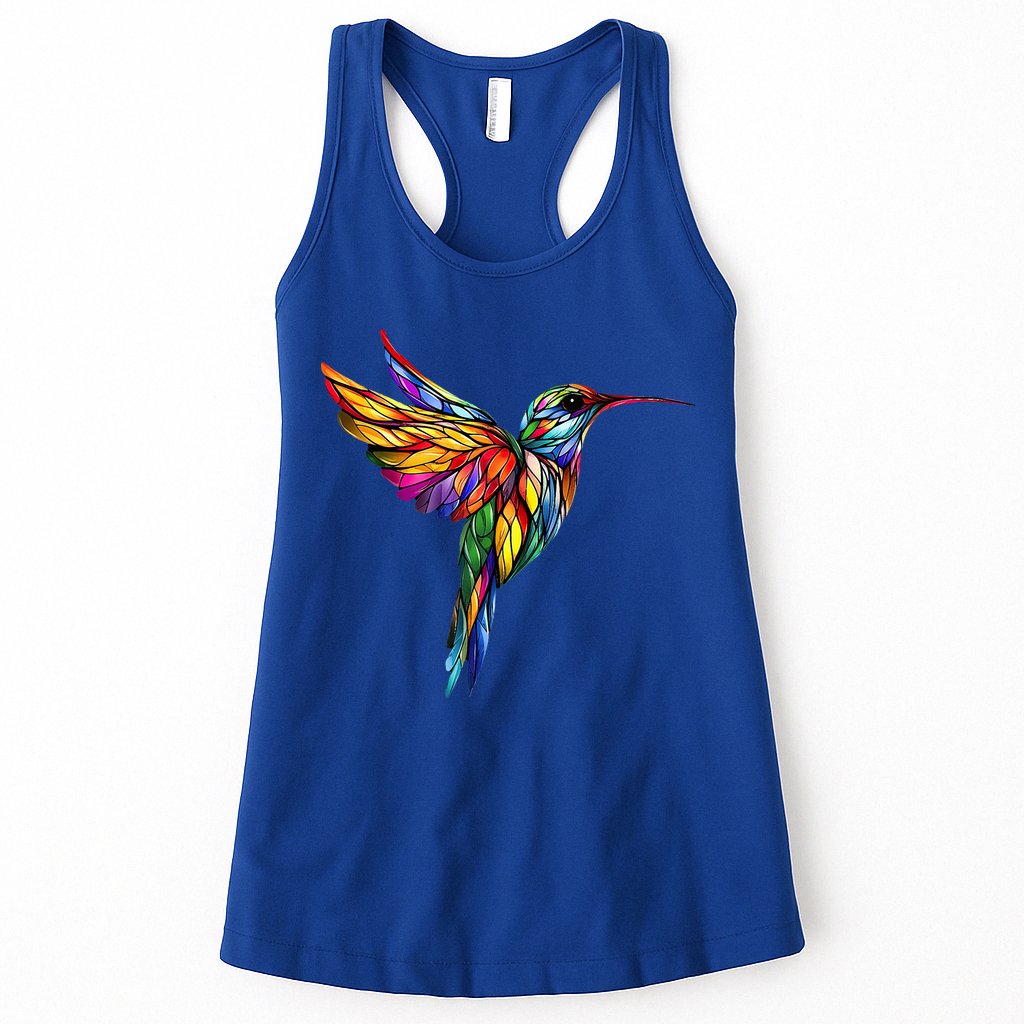 Hummingbird Lovers Stained Glass Hummingbird  Womens Tank Top