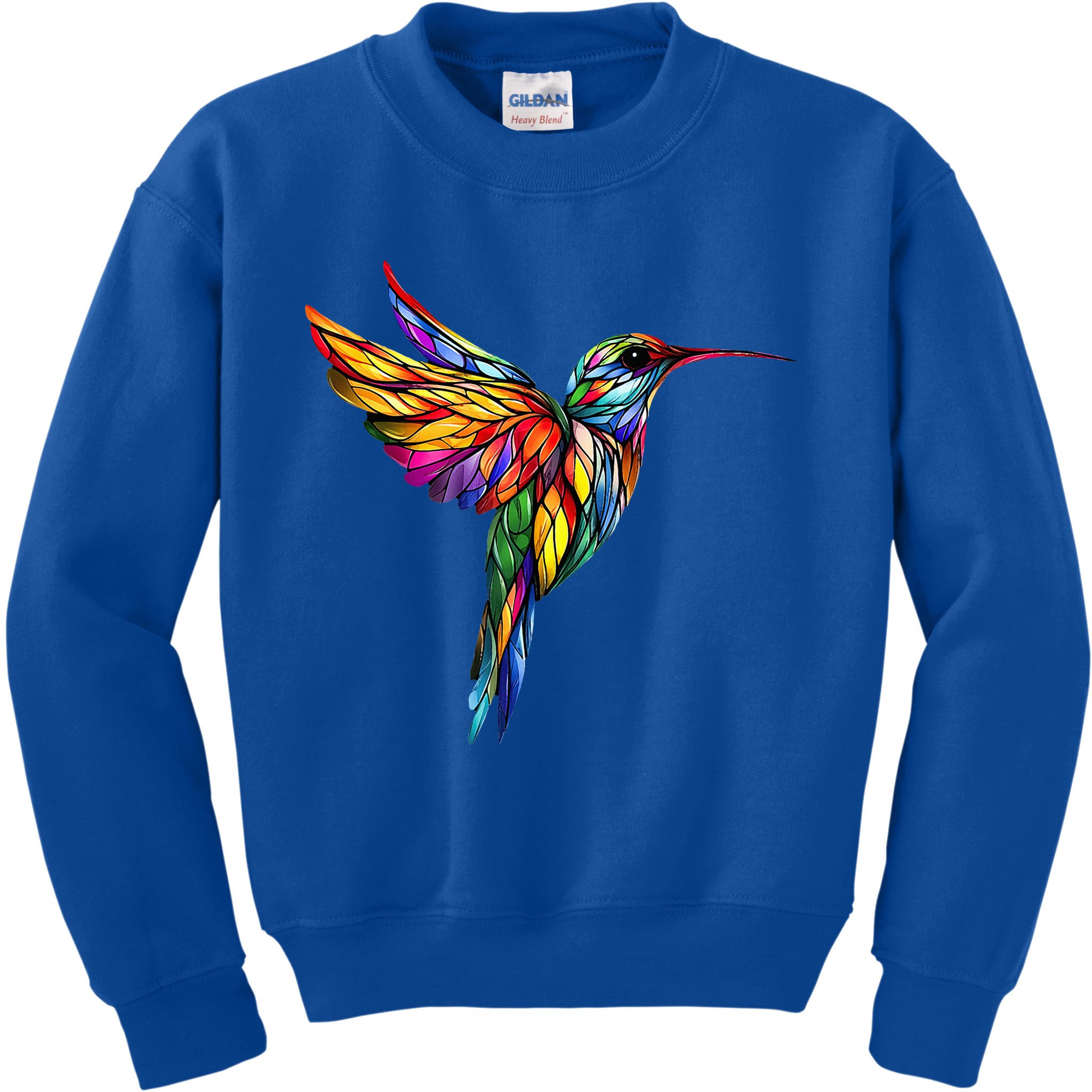Hummingbird Lovers Stained Glass Hummingbird  Kids Sweatshirt