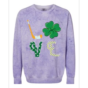 Hockey Lover Saint Patricks Day Hockey Irish Hockey Lover Gift Colorblast Crewneck Sweatshirt