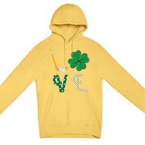 Hockey Lover Saint Patricks Day Hockey Irish Hockey Lover Gift Premium Pullover Hoodie