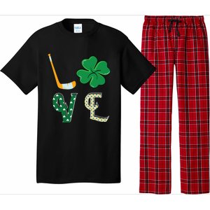 Hockey Lover Saint Patricks Day Hockey Irish Hockey Lover Gift Pajama Set