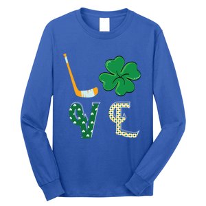 Hockey Lover Saint Patricks Day Hockey Irish Hockey Lover Gift Long Sleeve Shirt