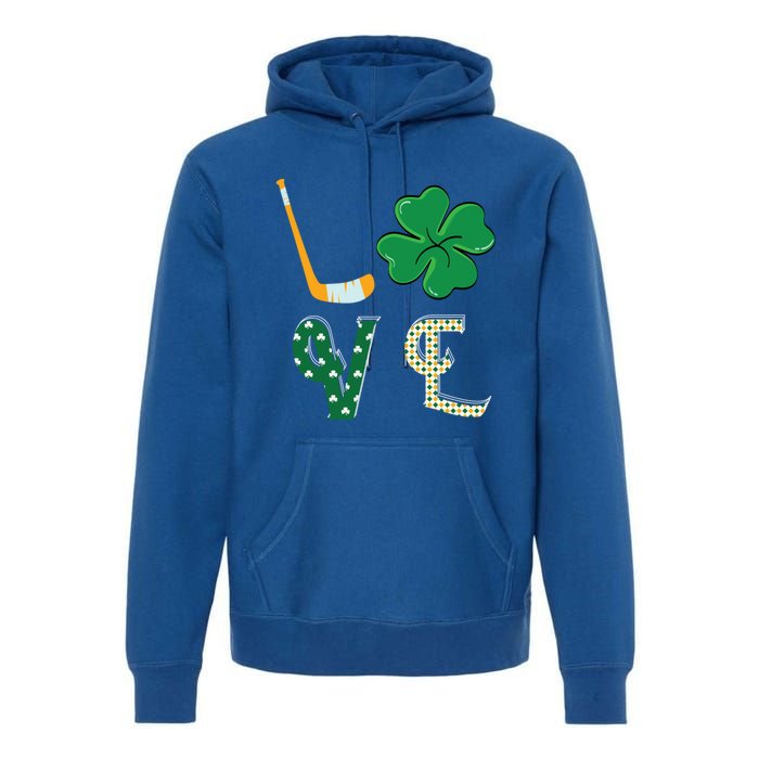 Hockey Lover Saint Patricks Day Hockey Irish Hockey Lover Gift Premium Hoodie