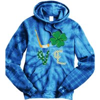 Hockey Lover Saint Patricks Day Hockey Irish Hockey Lover Gift Tie Dye Hoodie