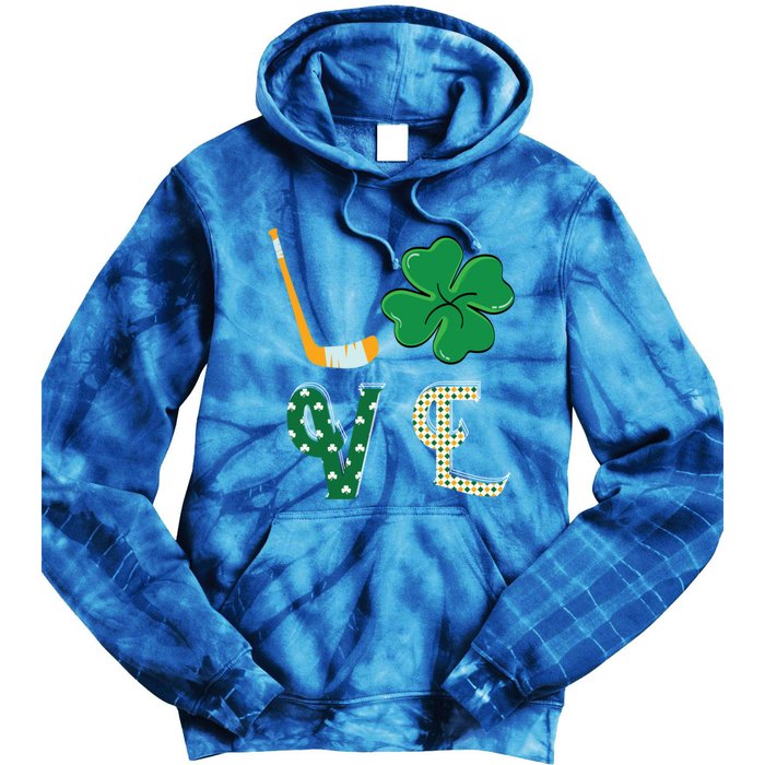 Hockey Lover Saint Patricks Day Hockey Irish Hockey Lover Gift Tie Dye Hoodie