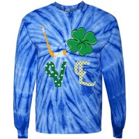 Hockey Lover Saint Patricks Day Hockey Irish Hockey Lover Gift Tie-Dye Long Sleeve Shirt