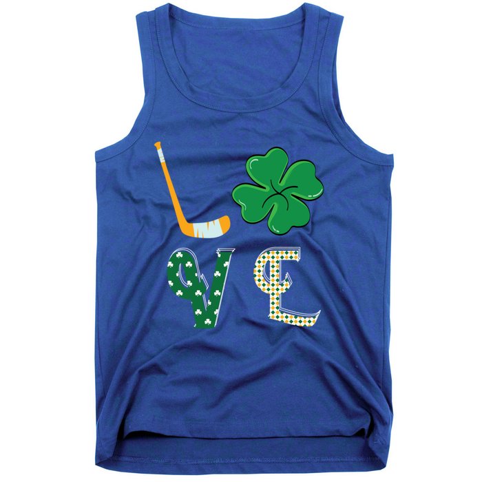 Hockey Lover Saint Patricks Day Hockey Irish Hockey Lover Gift Tank Top