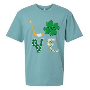 Hockey Lover Saint Patricks Day Hockey Irish Hockey Lover Gift Sueded Cloud Jersey T-Shirt