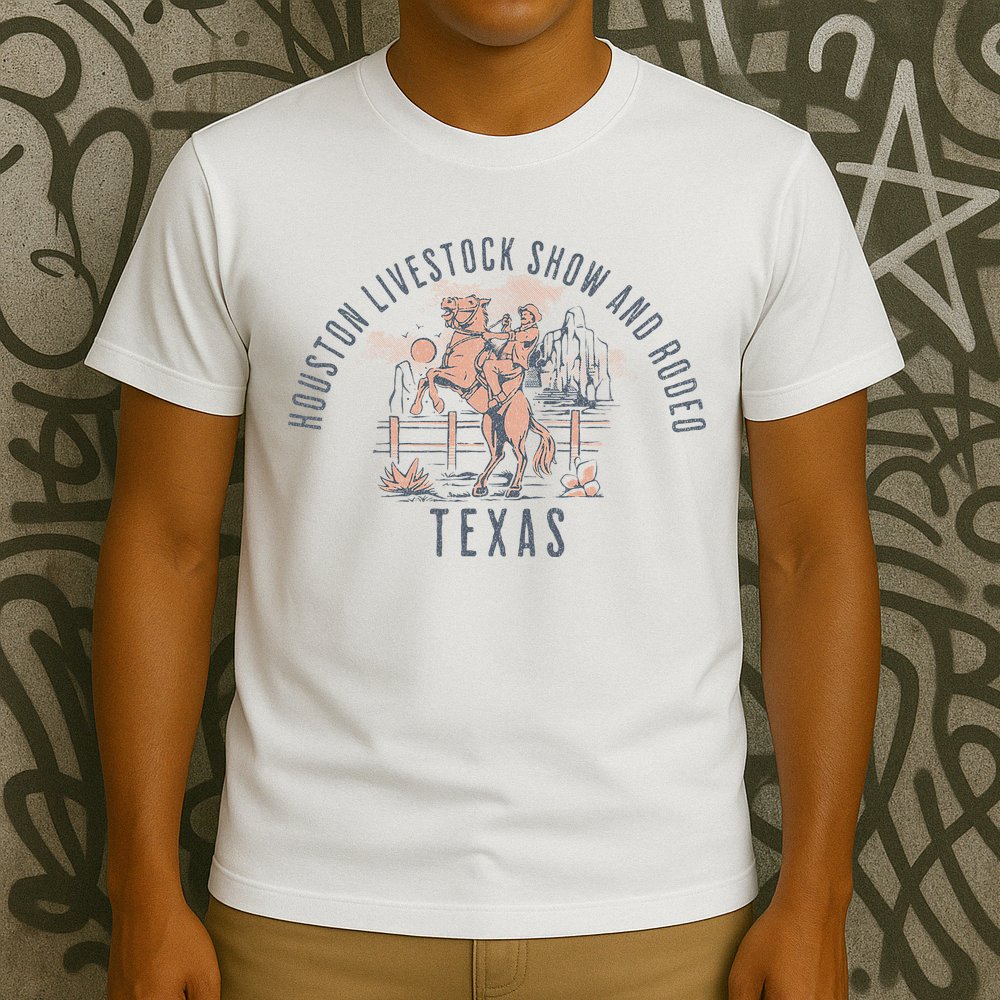 Houston Livestock Show And Rodeo Texas Cowboy And Horse T-Shirt