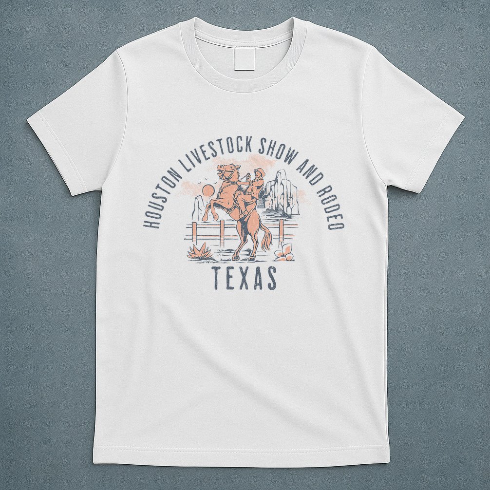 Houston Livestock Show And Rodeo Texas Cowboy And Horse T-Shirt