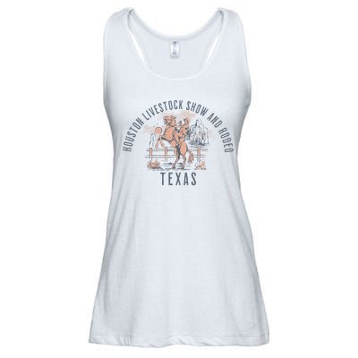 Houston Livestock Show And Rodeo Texas Cowboy And Horse Ladies Essential Flowy Tank