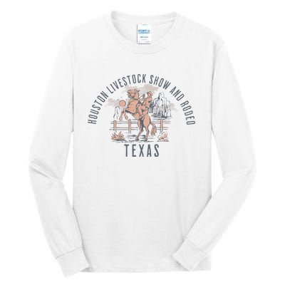 Houston Livestock Show And Rodeo Texas Cowboy And Horse Tall Long Sleeve T-Shirt