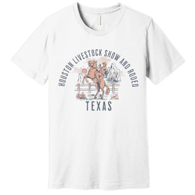 Houston Livestock Show And Rodeo Texas Cowboy And Horse Premium T-Shirt