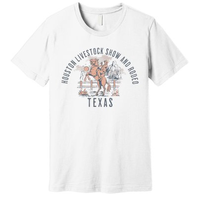 Houston Livestock Show And Rodeo Texas Cowboy And Horse Premium T-Shirt