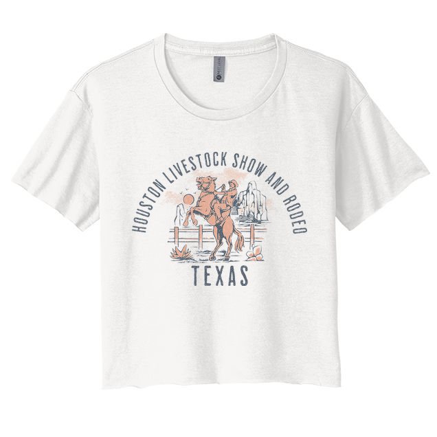 Houston Livestock Show And Rodeo Texas Cowboy And Horse Crop Top