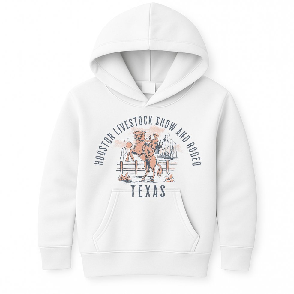 Houston Livestock Show And Rodeo Texas Cowboy And Horse Kids Hoodie