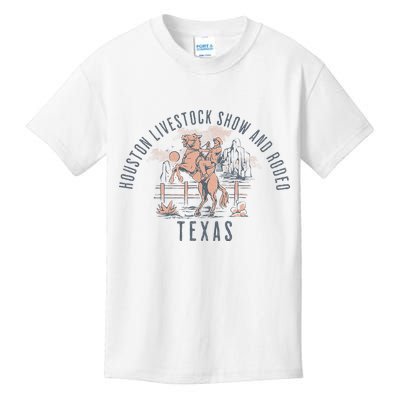 Houston Livestock Show And Rodeo Texas Cowboy And Horse Kids T-Shirt