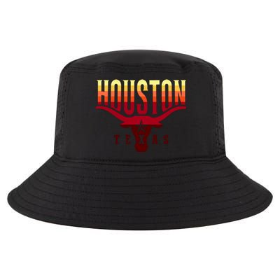 Houston Longhorn Sunset Logo Cool Comfort Performance Bucket Hat