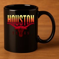 Houston Longhorn Sunset Logo 11oz C Handle Ceramic Mug