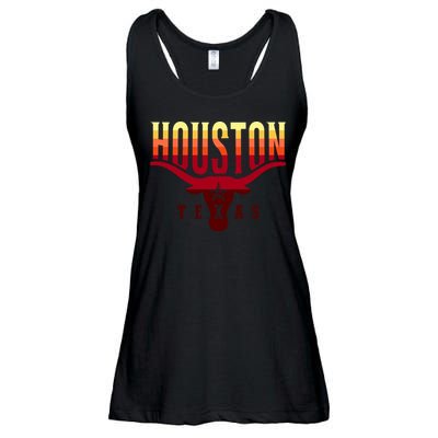 Houston Longhorn Sunset Logo Ladies Essential Flowy Tank
