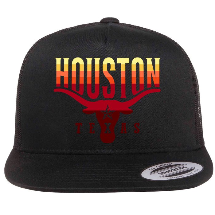 Houston Longhorn Sunset Logo Flatbill Hat
