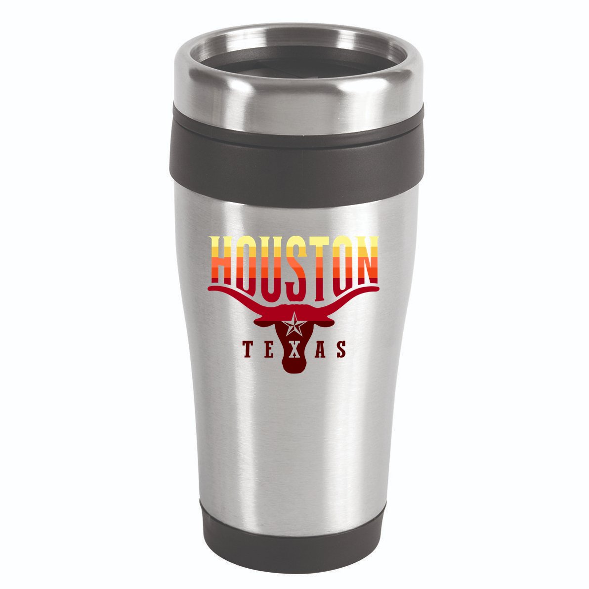 Houston Longhorn Sunset Logo 16oz Travel Tumbler