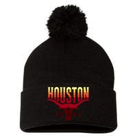 Houston Longhorn Sunset Logo Pom Pom 12in Knit Beanie