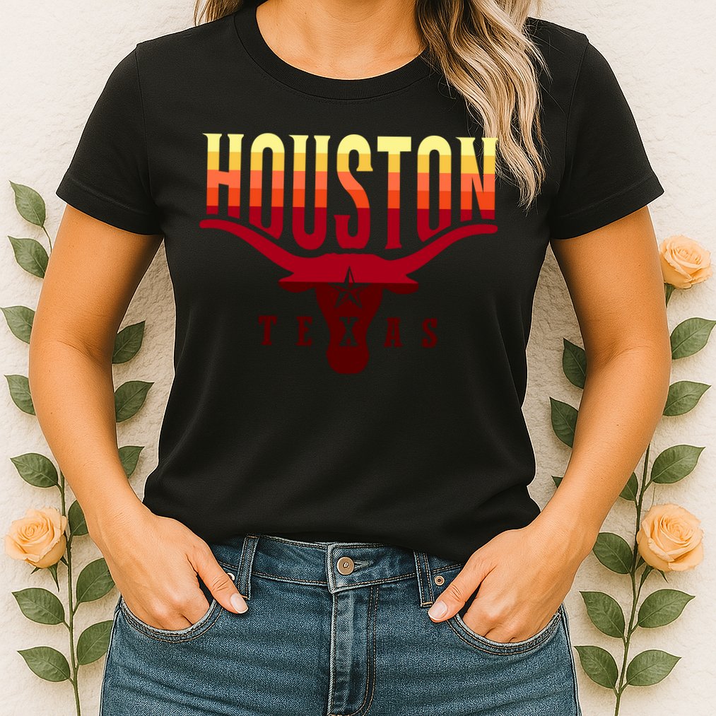 Houston Longhorn Sunset Logo Womens T-Shirt