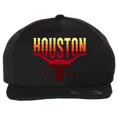 Houston Longhorn Sunset Logo Wool Snapback Cap