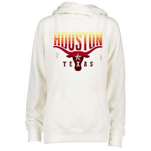 Houston Longhorn Sunset Logo Womens Funnel Neck Pullover Hood