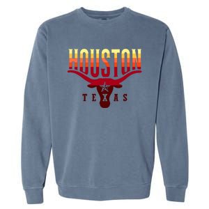 Houston Longhorn Sunset Logo Garment-Dyed Sweatshirt