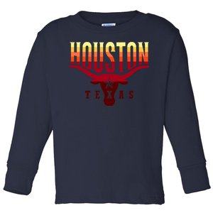 Houston Longhorn Sunset Logo Toddler Long Sleeve Shirt