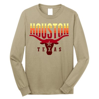 Houston Longhorn Sunset Logo Long Sleeve Shirt