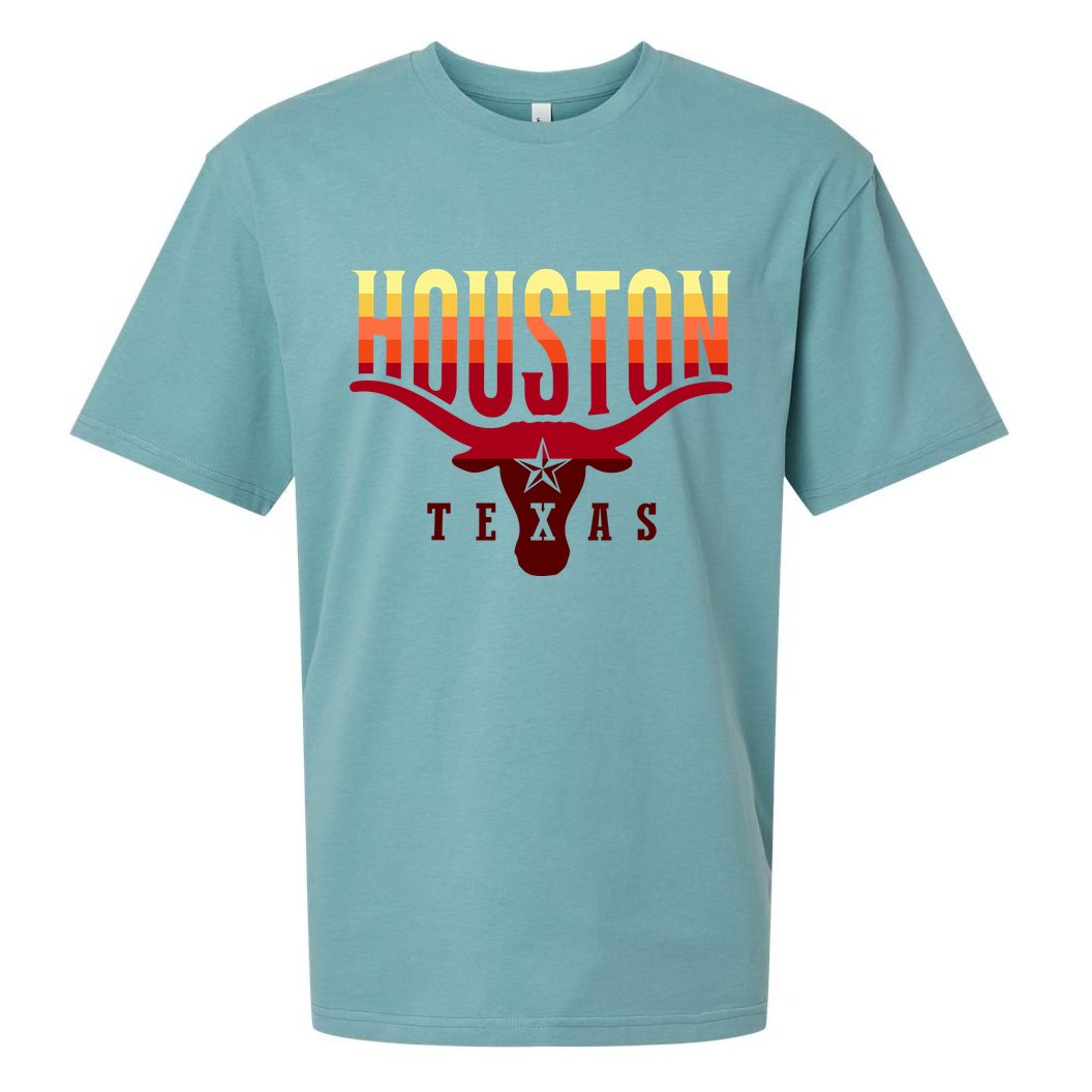 Houston Longhorn Sunset Logo Sueded Cloud Jersey T-Shirt
