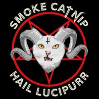 Hail Lucipurr Smoke Catnip Funny Cat Pun Flat Bill Trucker Hat