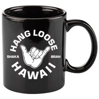 Hang Loose Shaka Brah funny Hang Loose Hawaiian 11oz C Handle Ceramic Mug