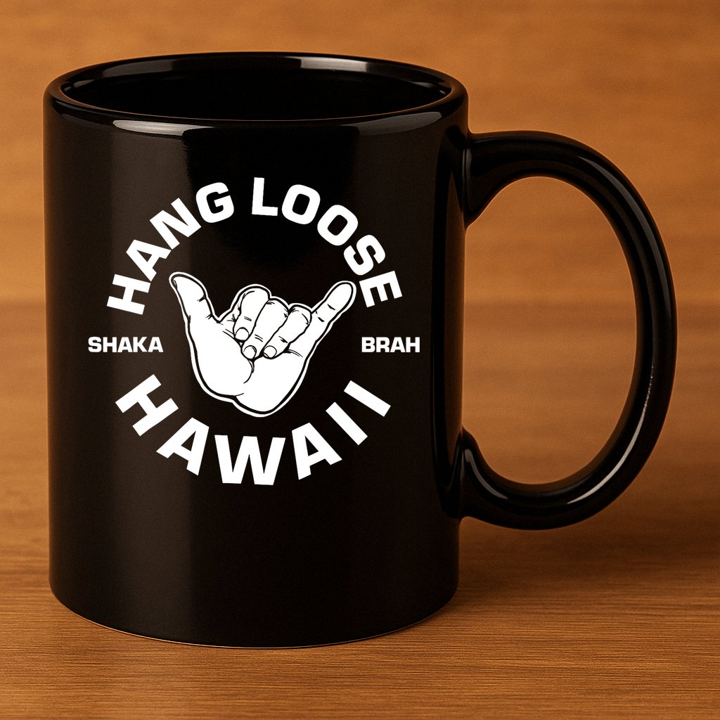 Hang Loose Shaka Brah funny Hang Loose Hawaiian 11oz C Handle Ceramic Mug