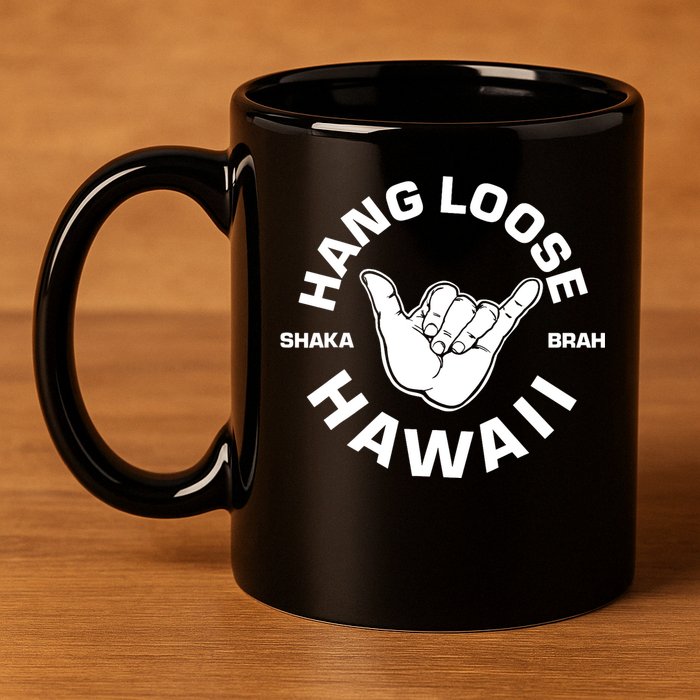 Hang Loose Shaka Brah funny Hang Loose Hawaiian 11oz C Handle Ceramic Mug