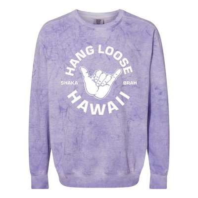 Hang Loose Shaka Brah Hawaii Colorblast Crewneck Sweatshirt